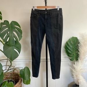 D-ID Two Tone Dark Blue Black Skinny Jeans Darting Sz 29